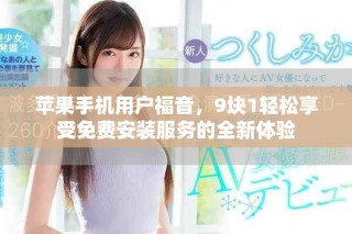 蘋果手機用戶福音，9塊1輕松享受免費安裝服務的全新體驗