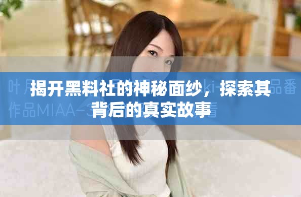 揭開黑料社的神秘面紗，探索其背后的真實故事